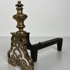 French Louis XV Style Bronze Andirons - Individual - Styylish