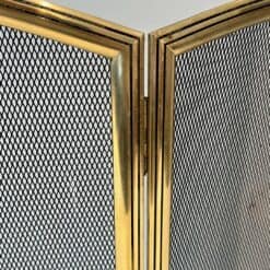 French Neoclassical Brass Fireplace Screen - Hinge Detail - Styylish