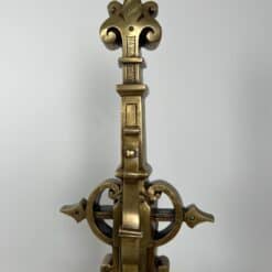 French Neo-Renaissance Bronze Fireplace Andirons - Top Detail Three - Styylish