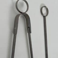 1970s French Tempered Glass Fireplace Companion Set - Tool Hooks Detail - Styylish