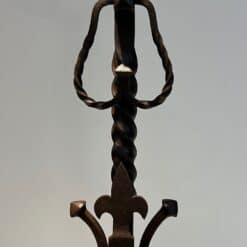 French Gothic Revival Landiers with Fleur-de-Lys - Middle Detail - Styylish