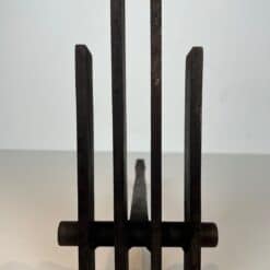 French Brutalist Steel Andirons, Mid-Century, 1950s - Image 8