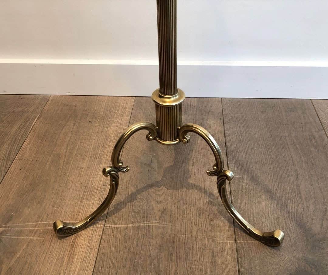 French Brass Towel Rack in Neoclassical Style - Base Detail - Styylish