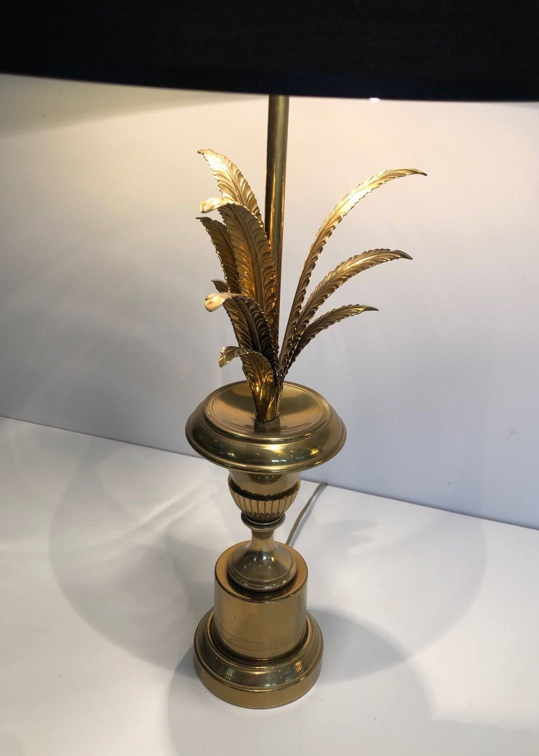 Palm Tree Brass Table Lamp, Manner of Maison Charles, circa 1970 - Image 8
