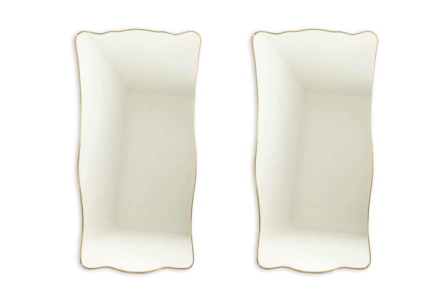 Gio Ponti Style Gilded Brass Mirror - Pair - Styylish