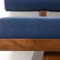 Contemporary 3-Seater Bench in Light Ash and Mohair Velvet - Front Detail - Styylish
