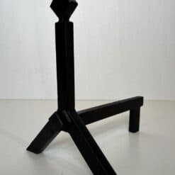 French Modernist Black Iron Andirons - Image 8