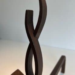 Raymond Subes Attributed Wrought Iron Andirons - Top Detail - Styylish
