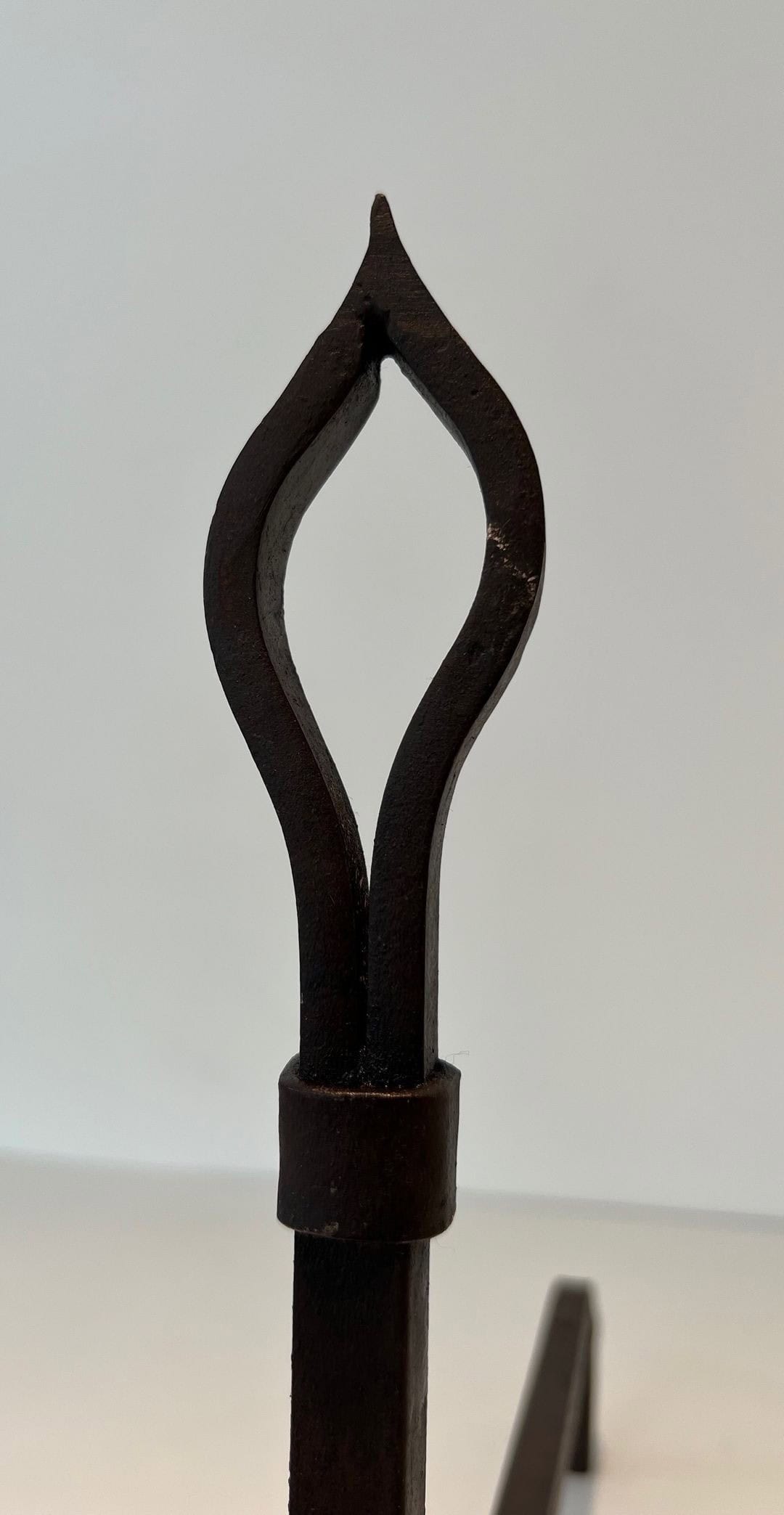 French Modernist Wrought Iron Andirons - Image 9