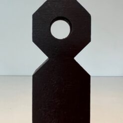 French Modernist Wrought Iron and Steel Andirons - Top Detail - Styylish