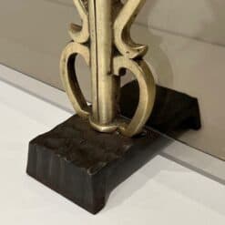 French Smoked Glass Fireplace Screen - Stand Detail - Styylish