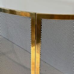 French Curved Brass Fireplace Screen - Hinge Detail - Styylish