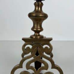 French Louis XV Style Bronze Andirons - Individual Front View - Styylish