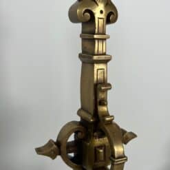 French Neo-Renaissance Bronze Fireplace Andirons - Top Detail Four - Styylish