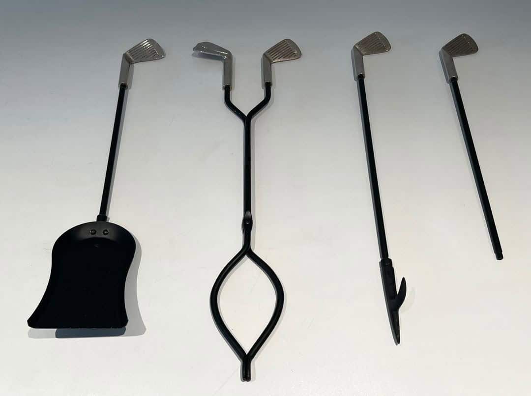 French Golf-Themed Fireplace Companion Set - Tools Alone - Styylish