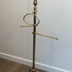 French Brass Towel Rack in Neoclassical Style - Wide View - Styylish