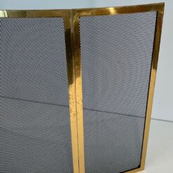 Curved French Brass Fireplace Screen - Side Panel Detail - Styylish
