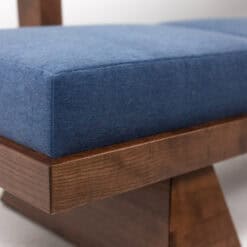 Contemporary 3-Seater Bench in Light Ash and Mohair Velvet - Front Cushion Detail - Styylish
