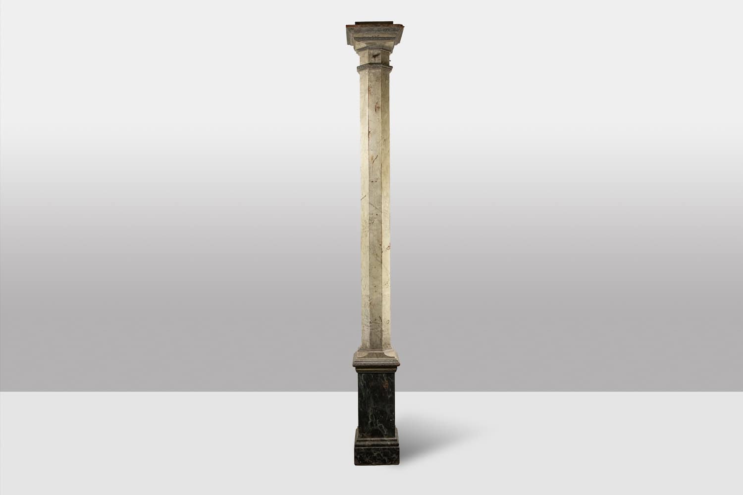 Pair of French Faux Marble Fluted Columns, Circa 1880 - Image 9