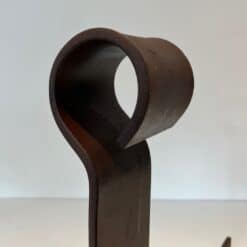 French Modernist Wrought Iron Andirons - Top Detail Two - Styylish