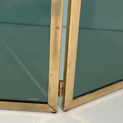 French Tinted Glass Fireplace Screen - Lower Hinge Detail - Styylish