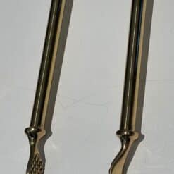French Neoclassical Brass Fireplace Companion Set - Tongs - Styylish