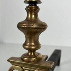 French Louis XV Style Bronze Andirons - Top Detail - Styylish