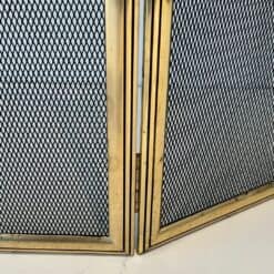 French Neoclassical Brass Fireplace Screen - Bottom Hinge Detail - Styylish