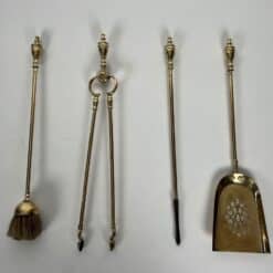 French Neoclassical Brass Fireplace Companion Set - Tools Alone - Styylish