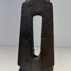 French Modernist Cast Iron Andirons - Top Detail Two - Styylish