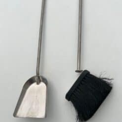 1970s French Tempered Glass Fireplace Companion Set - Brush and Pan Detail - Styylish