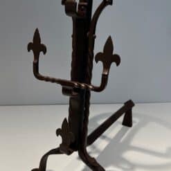 French Gothic Revival Landiers with Fleur-de-Lys - Stand and Base - Styylish