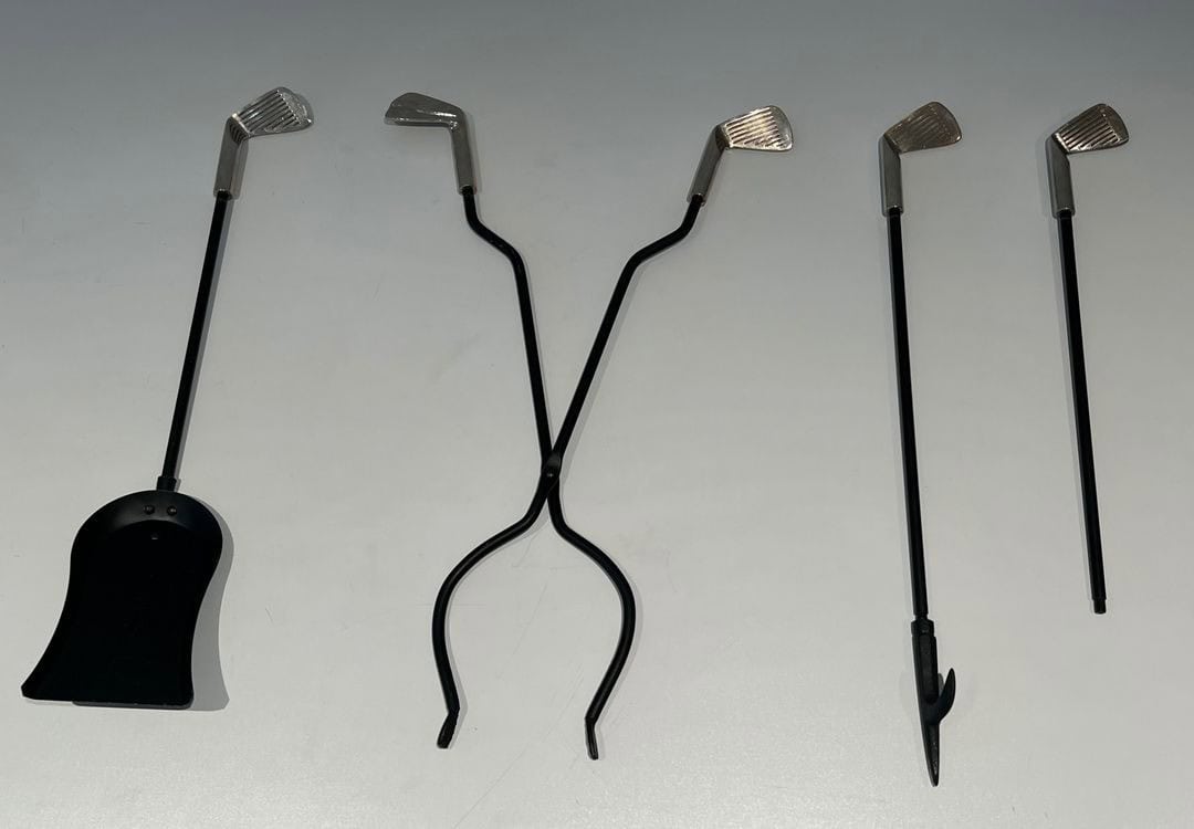 French Golf-Themed Fireplace Companion Set - Tools Alone Two - Styylish