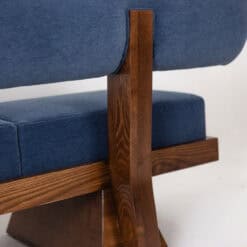 Contemporary 3-Seater Bench in Light Ash and Mohair Velvet - Backrest Detail - Styylish