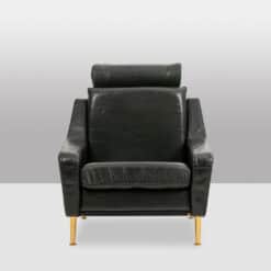 Airborne. Pair of green leather armchairs. 1950s. - Image 10