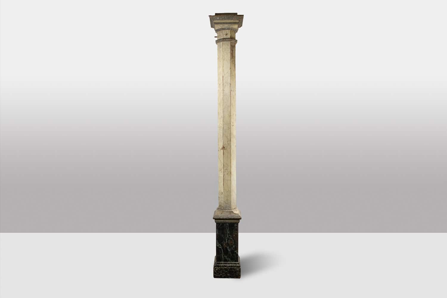 Pair of French Faux Marble Fluted Columns, Circa 1880 - Image 10