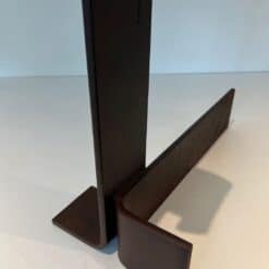 French Modernist Wrought Iron Andirons - Base Detail - Styylish