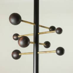Alternative view of Italian Adjustable Coat Rack in Black Lacquered Metal and Brass
