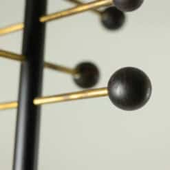 Italian Adjustable Coat Rack in Black Lacquered Metal and Brass - Image 3