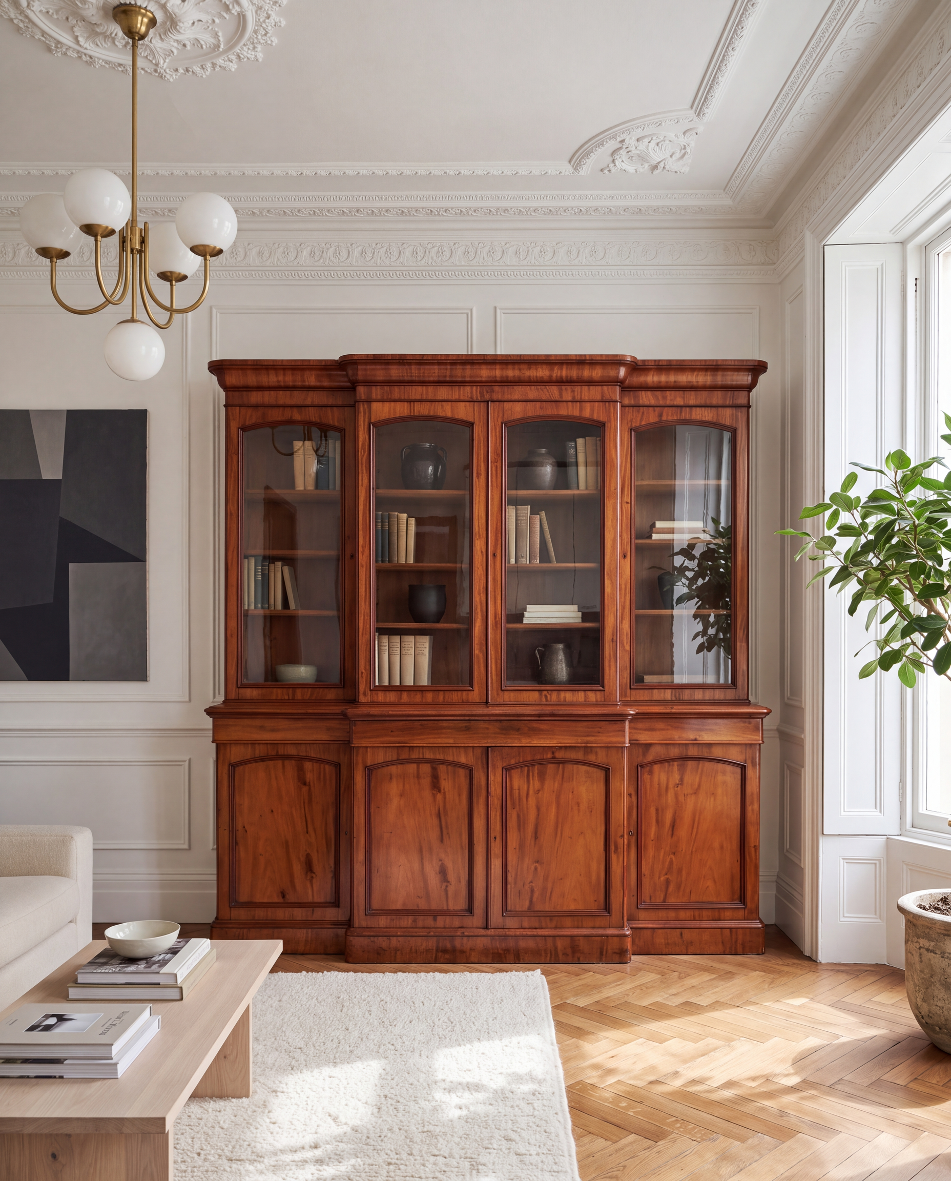 19th century Library Cabinet- in an elegant European apartment- Styylish