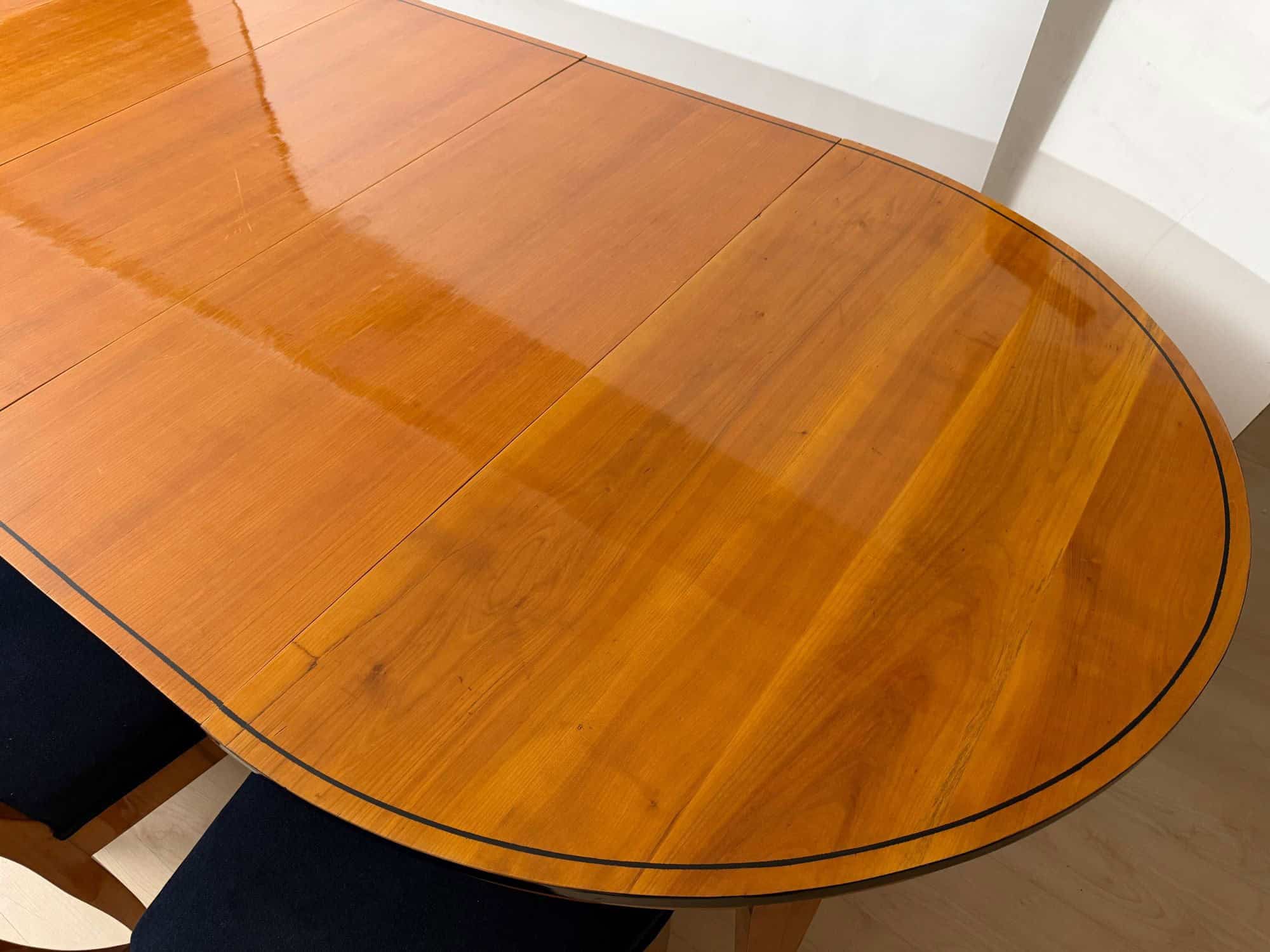 Oval Biedermeier Expandable Dining Table, Cherry, South Germany, circa 1880 - Image 15