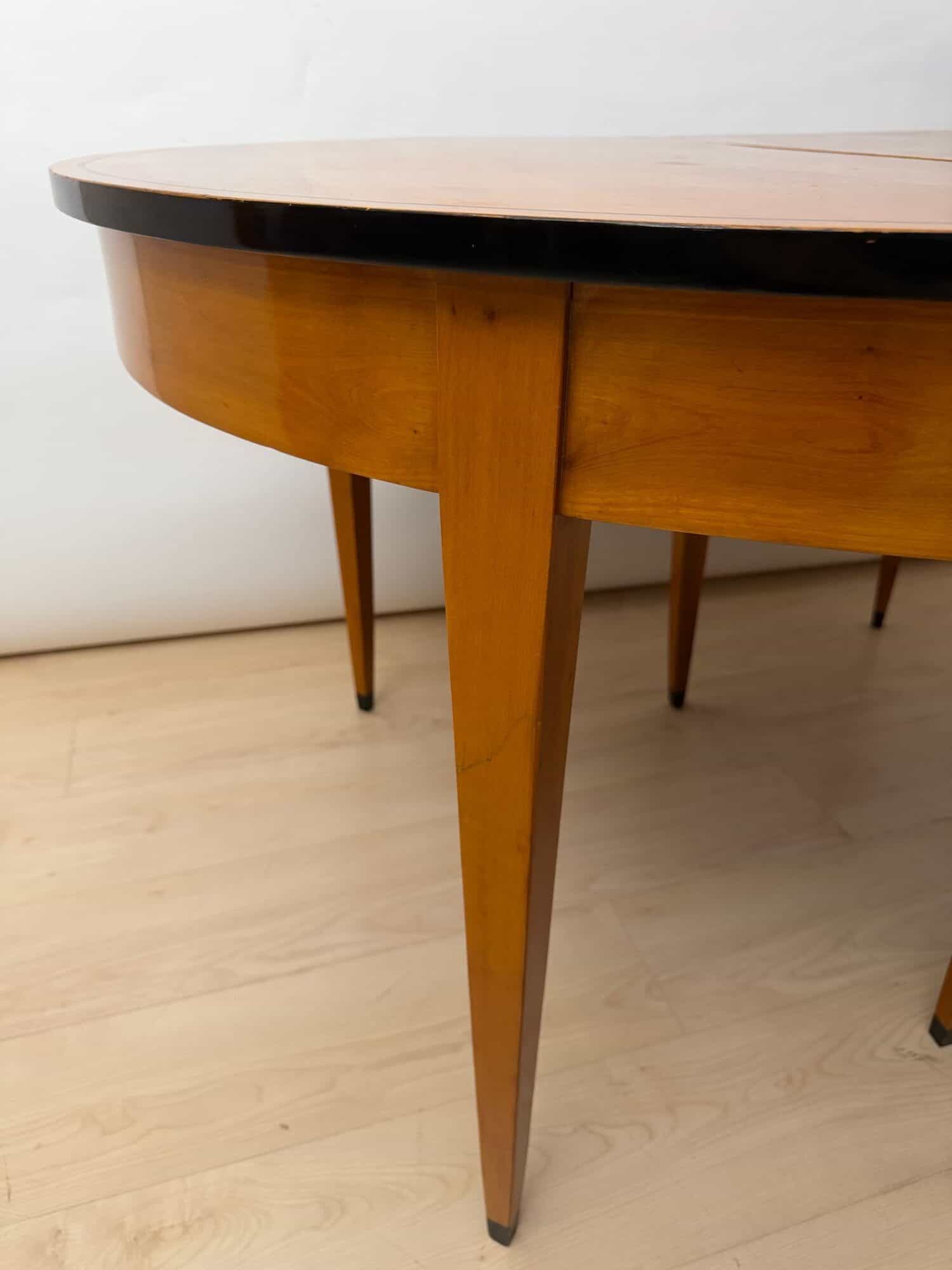 Oval Biedermeier Expandable Dining Table, Cherry, South Germany, circa 1880 - Image 18