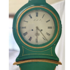 19th Century Swedish Mora Clock in Green and Gold - Image 2