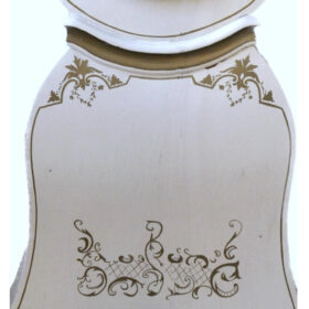 Antique Swedish Mora Clock in White and Gold, Early 19th Century