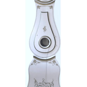 Antique Swedish Mora Clock in White and Gold, Early 19th Century