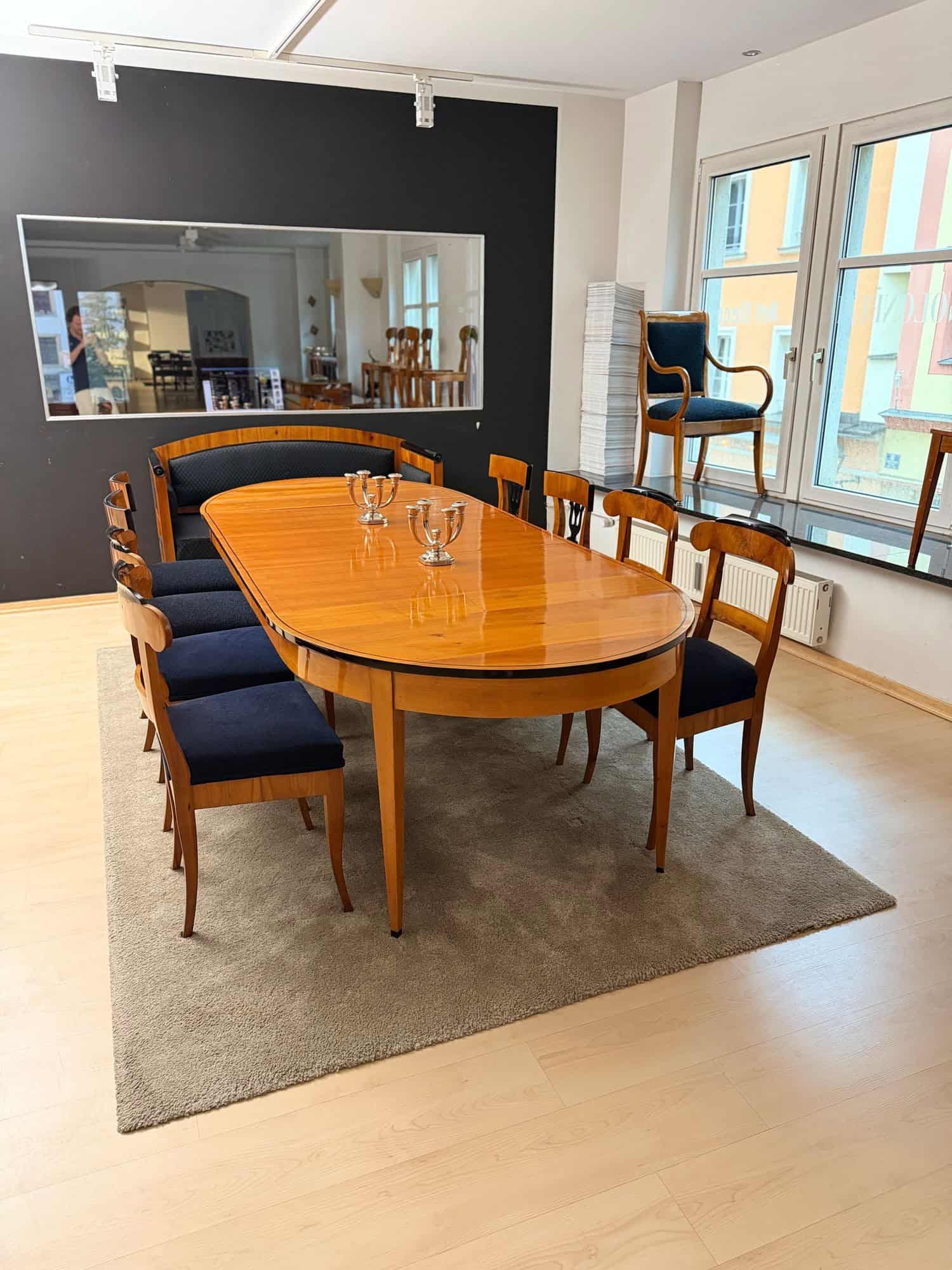 Oval Biedermeier Expandable Dining Table, Cherry, South Germany, circa 1880 - Image 2