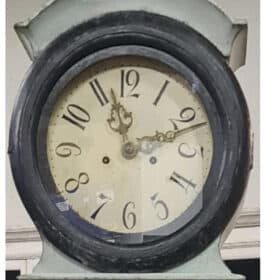 Antique Swedish Mora Clock in Blue, circa 1820–1850