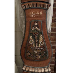 Swedish Mora Clock with Kurbits Folk Art Decoration, circa 1844- detail of middle part- Styylish
