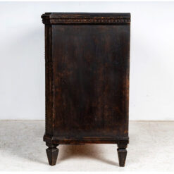 Antique Swedish Gustavian Black Painted Chest of Drawers- side view- Styylish
