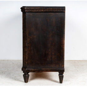 Antique Swedish Gustavian Black Painted Chest of Drawers, circa 1850